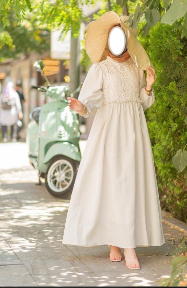 فساتين شتوية تركي باللون البيج