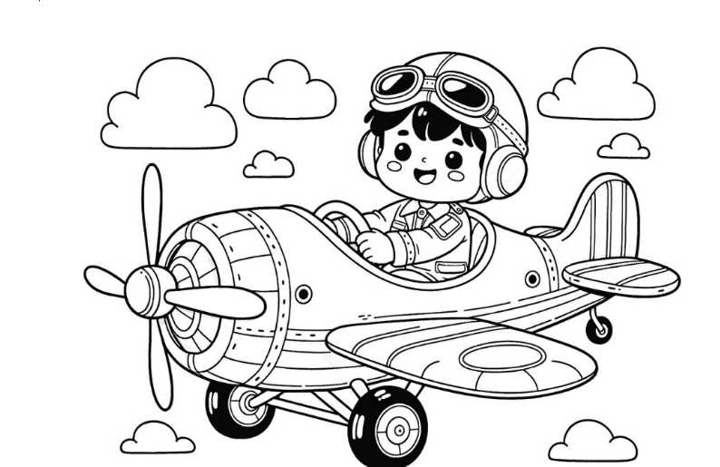 رسومات تلوين للأولاد طيارة