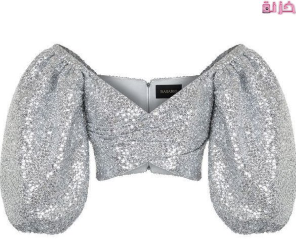 استايلات بلوزات سواريه باللون السيلفر 