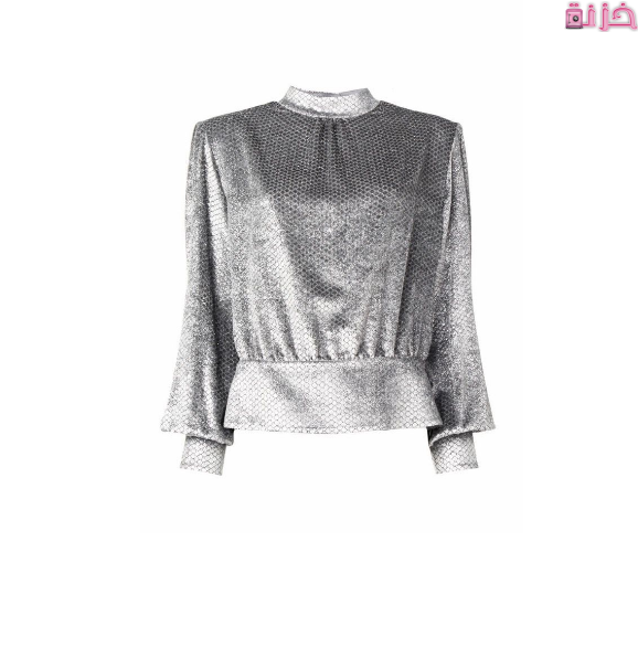 تصميمات بلوزات سوارية  باللون الرصاصي