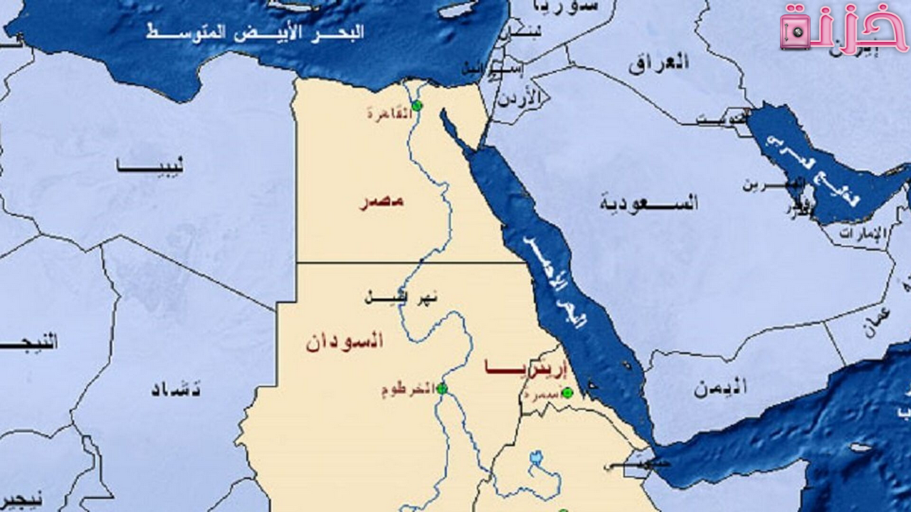 خريطة السعودية ومصر