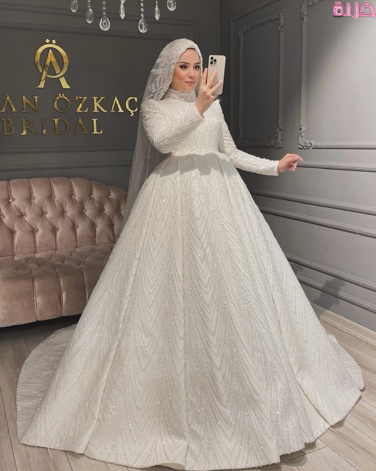 فساتين زفاف محجبات ستان