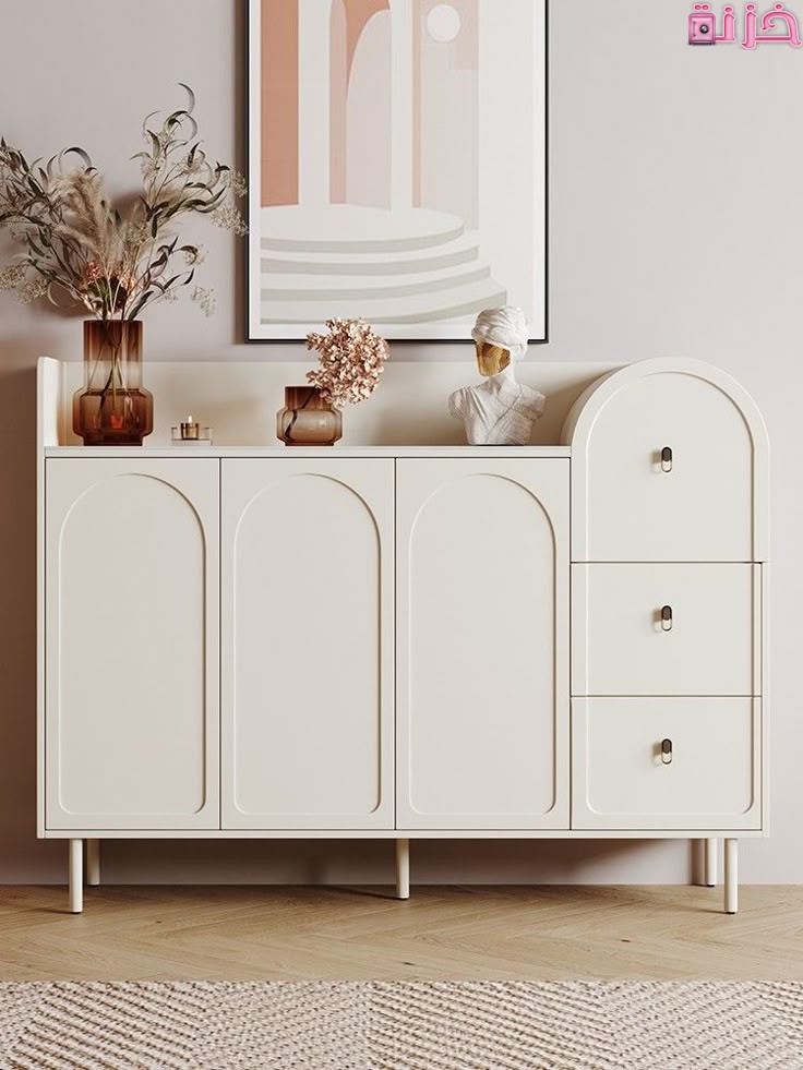 صور جزامة خشب مودرن ابيض بمرايا