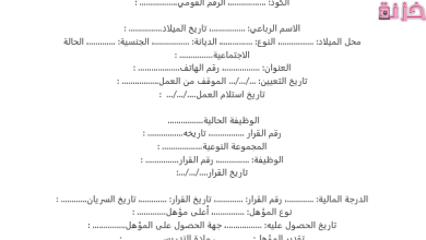 نموذج بيان حالة وظيفية جاهز للطباعة
