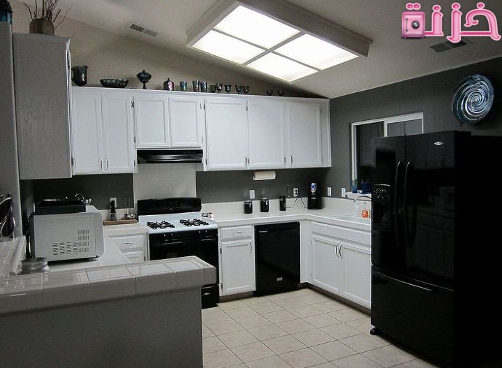 كيفية تغطية أرضية او سيراميك المطبخ القديم