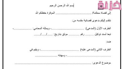 نموذج رفع دعوى قضائية